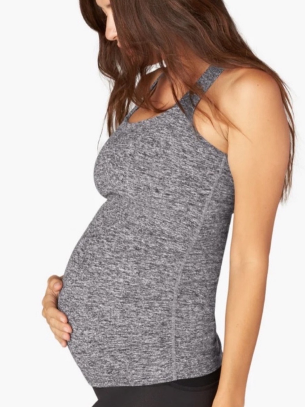 Beyond Yoga Charcoal Gray Racerback Tank Top and Leggings MATERNITY